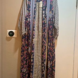 NWT Anthropologie RAGA FREE Mixed Pattern Kimono One Size